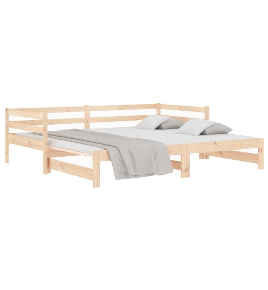 Lit coulissant 2x(80x200) cm Bois de pin massif