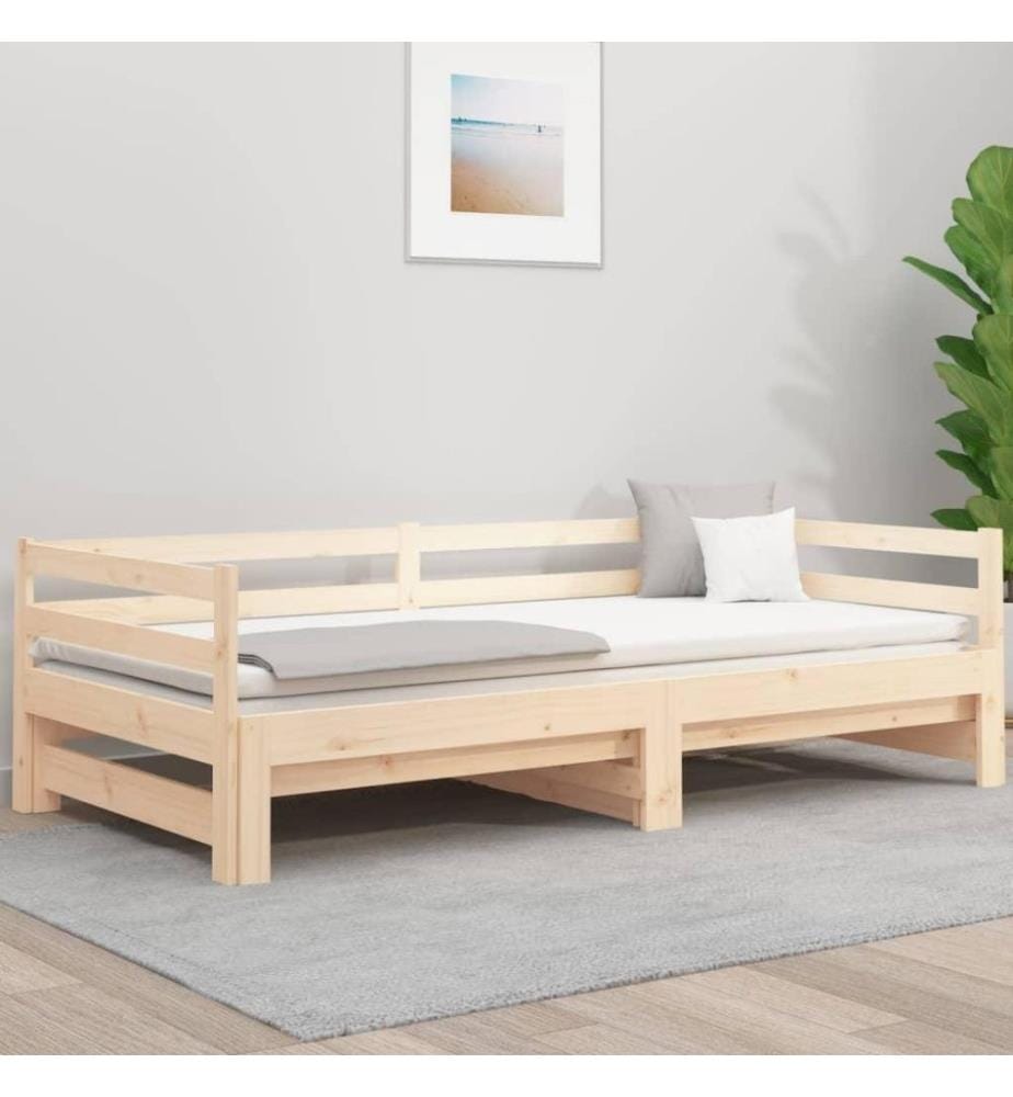 Lit coulissant 2x(80x200) cm Bois de pin massif