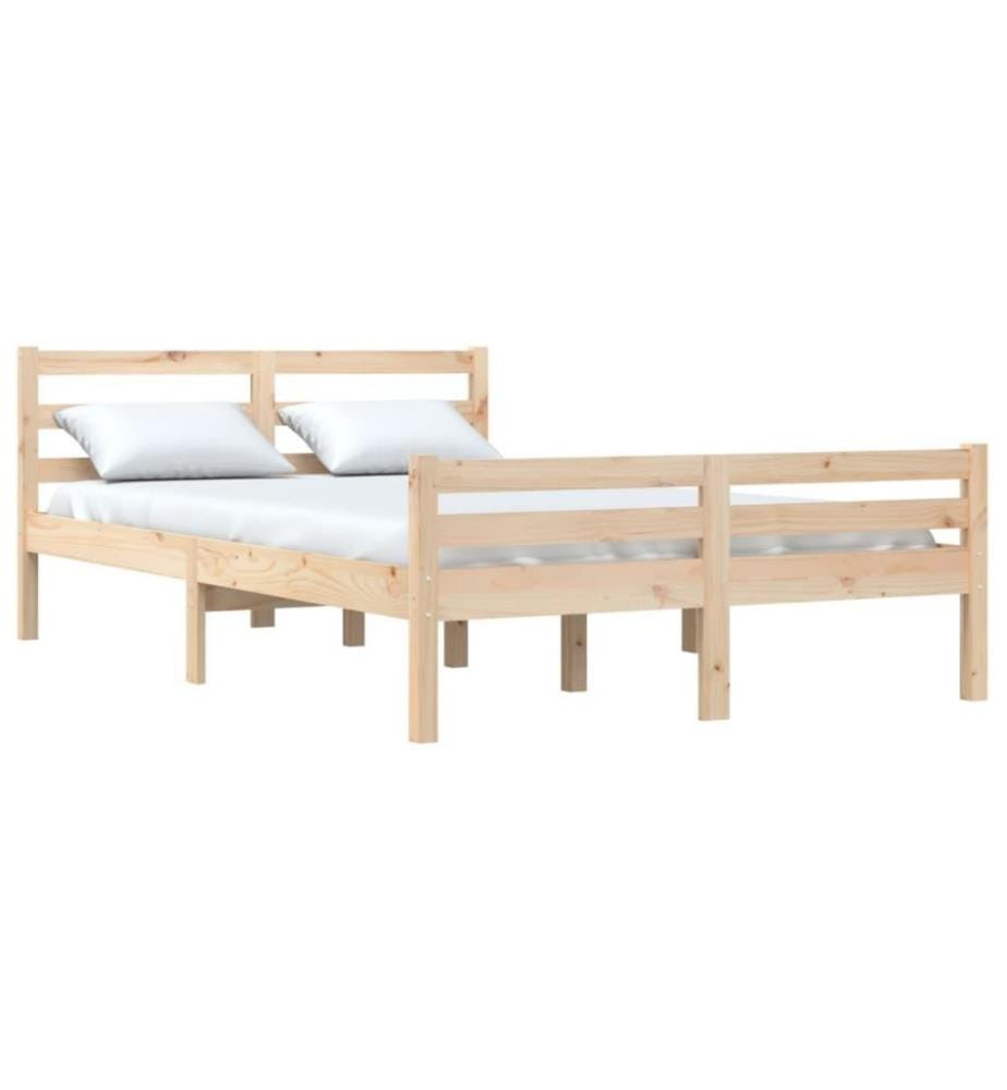 Cadre de lit Bois massif 135x190 cm Double