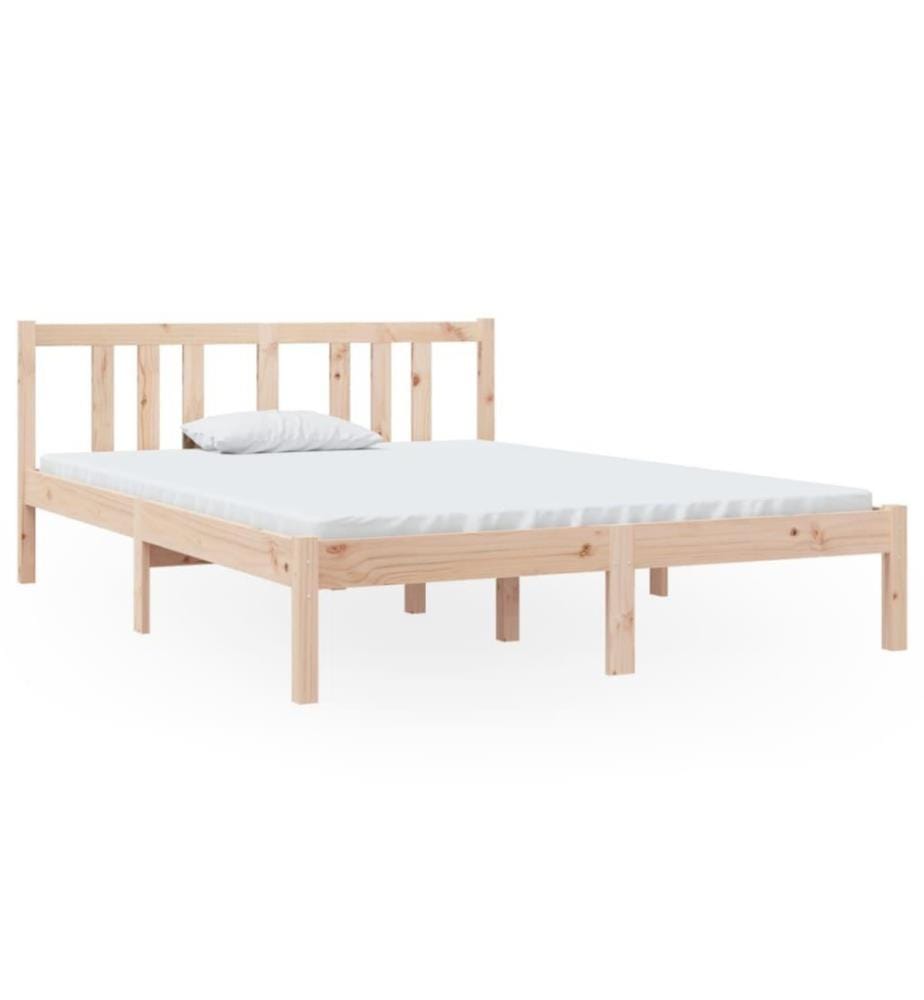 Cadre de lit Bois massif 135x190 cm Double
