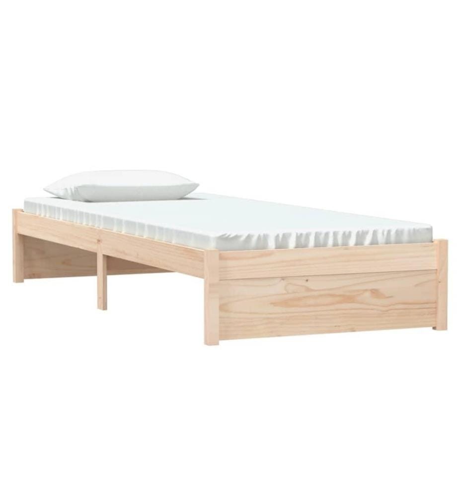 Cadre de lit Bois massif 75x190 cm Petit simple