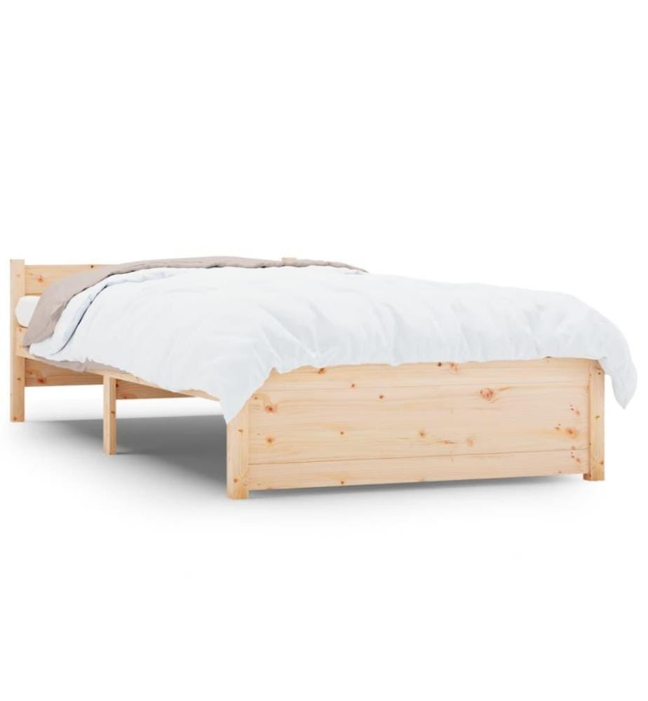 Cadre de lit Bois massif 75x190 cm Petit simple