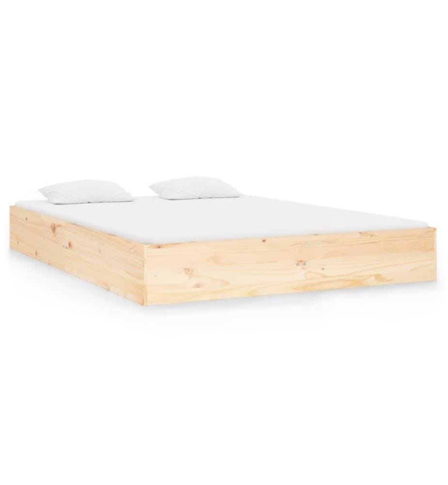 Cadre de lit Bois massif 135x190 cm Double
