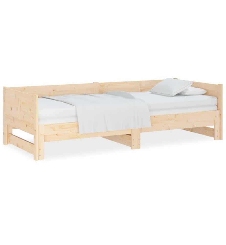 Lit coulissant Bois de pin solide 2x(90x190) cm