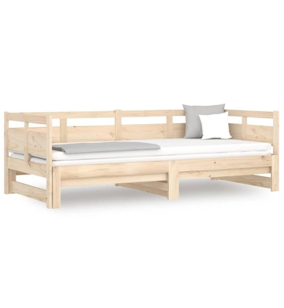 Tagesbett Ausziehbar Massivholz Kiefer 2x(80x200) cm
