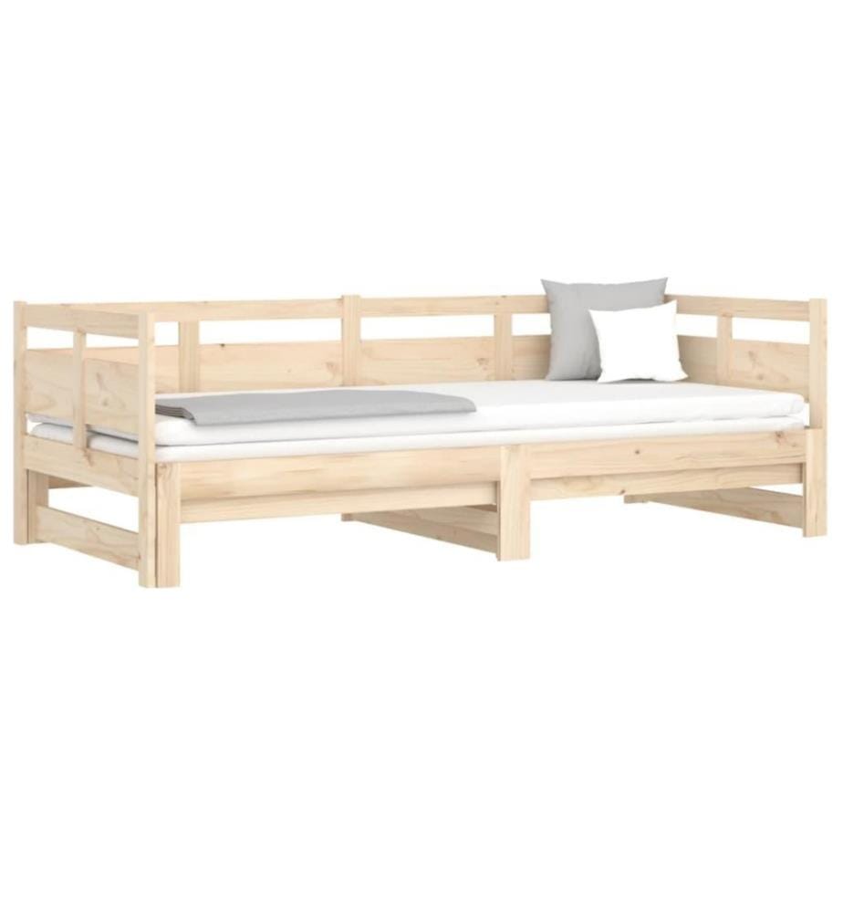 Tagesbett Ausziehbar Massivholz Kiefer 2x(80x200) cm