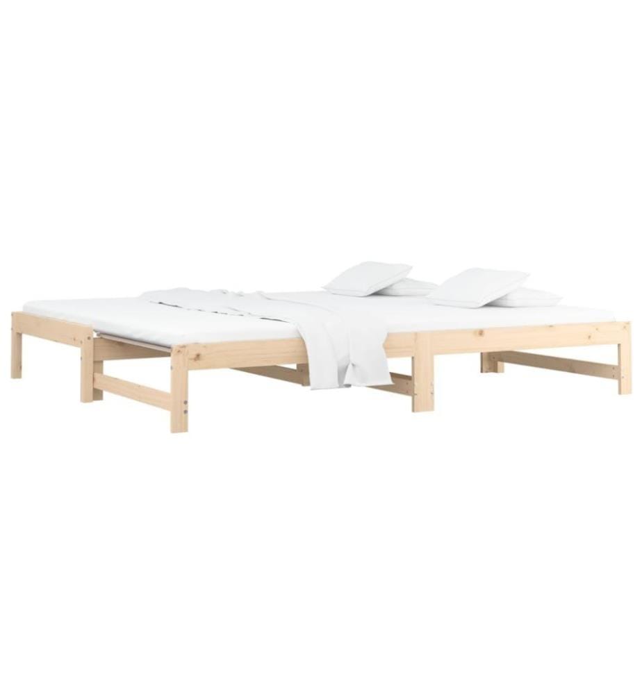 Lit coulissant 2x(90x190) cm Bois de pin massif