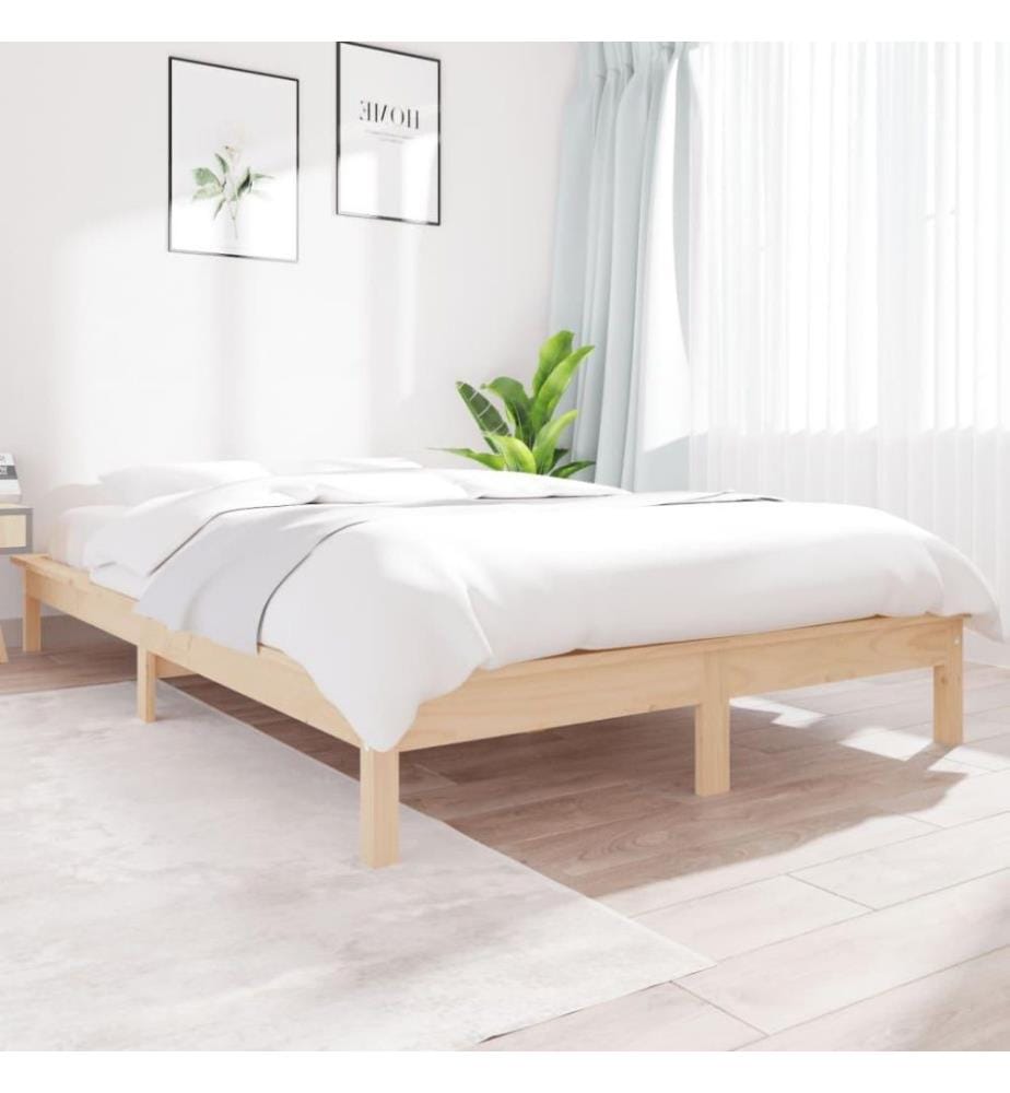 Cadre de lit 120x200 cm Bois de pin massif