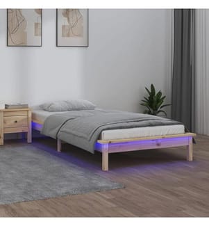 Cadre de lit à LED 75x190 cm Petit simple Bois massif