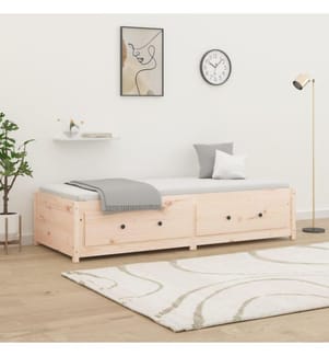 Lit de jour 75x190 cm Petit simple Bois de pin massif