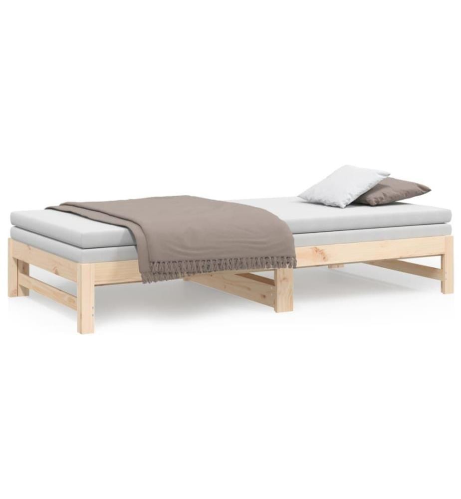 Lit coulissant 2x(90x200) cm Bois de pin massif