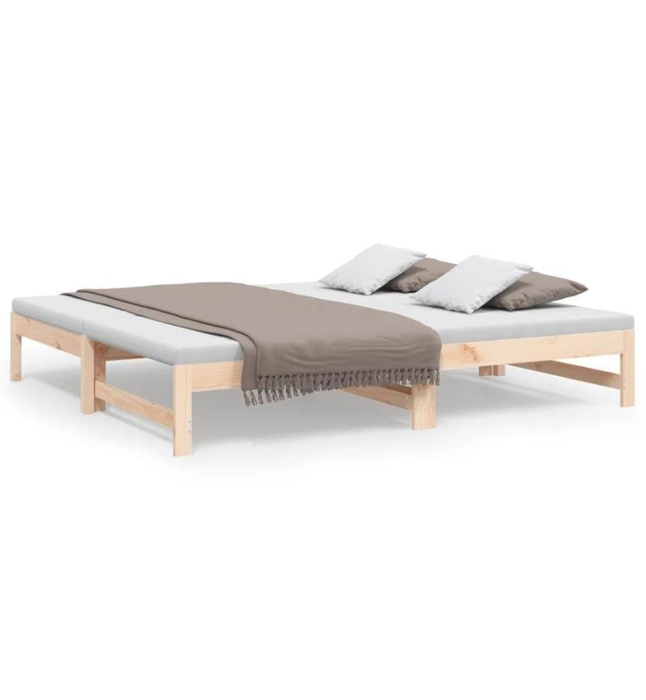 Lit coulissant 2x(90x190) cm Bois de pin massif