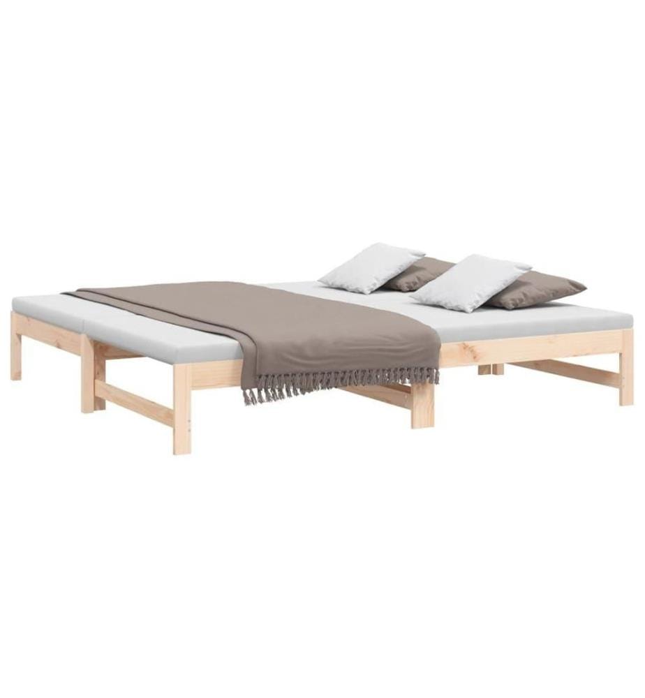 Lit coulissant 2x(90x190) cm Bois de pin massif