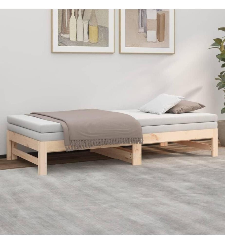 Lit coulissant 2x(90x190) cm Bois de pin massif