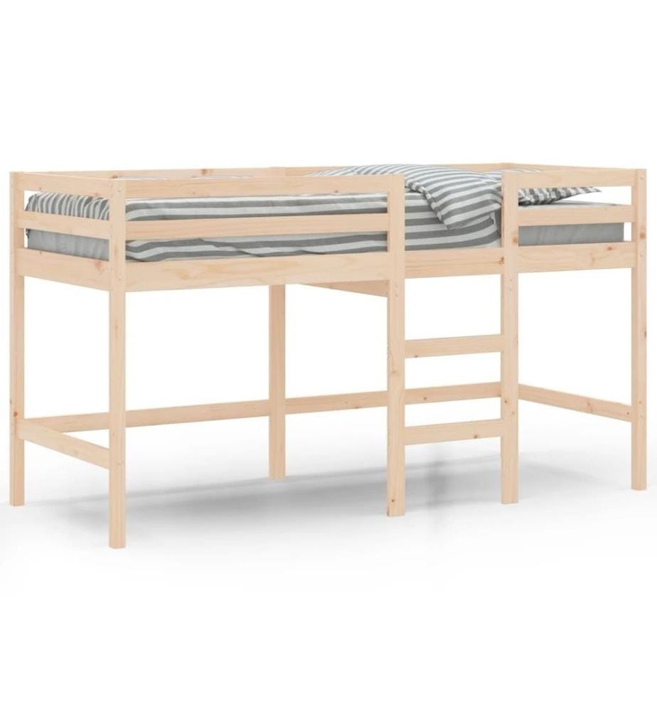 Lit mezzanine enfants échelle 90x190 cm bois pin massif
