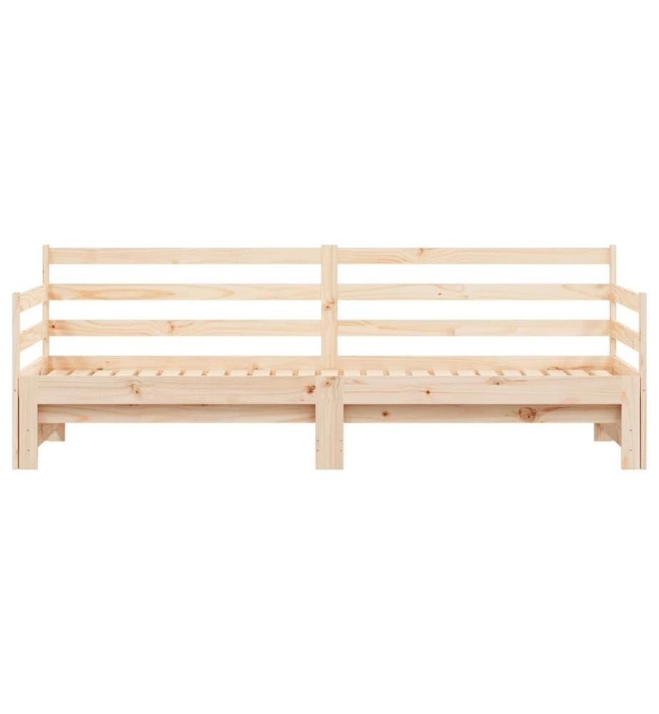 Tagesbett Ausziehbar Weiss 80x200 cm Massivholz Kiefer