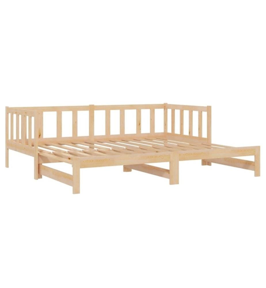 Lit de jour avec lit gigogne 90x200 cm bois de pin massif