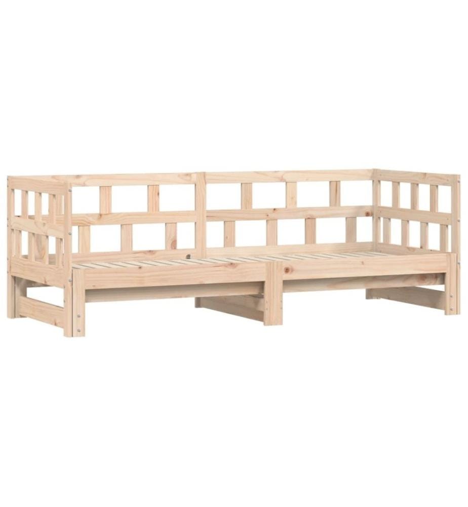 Tagesbett Ausziehbar Weiss 80x200 cm Massivholz Kiefer