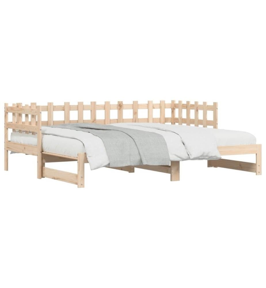 Lit coulissant 2x(90x190) cm Bois de pin massif