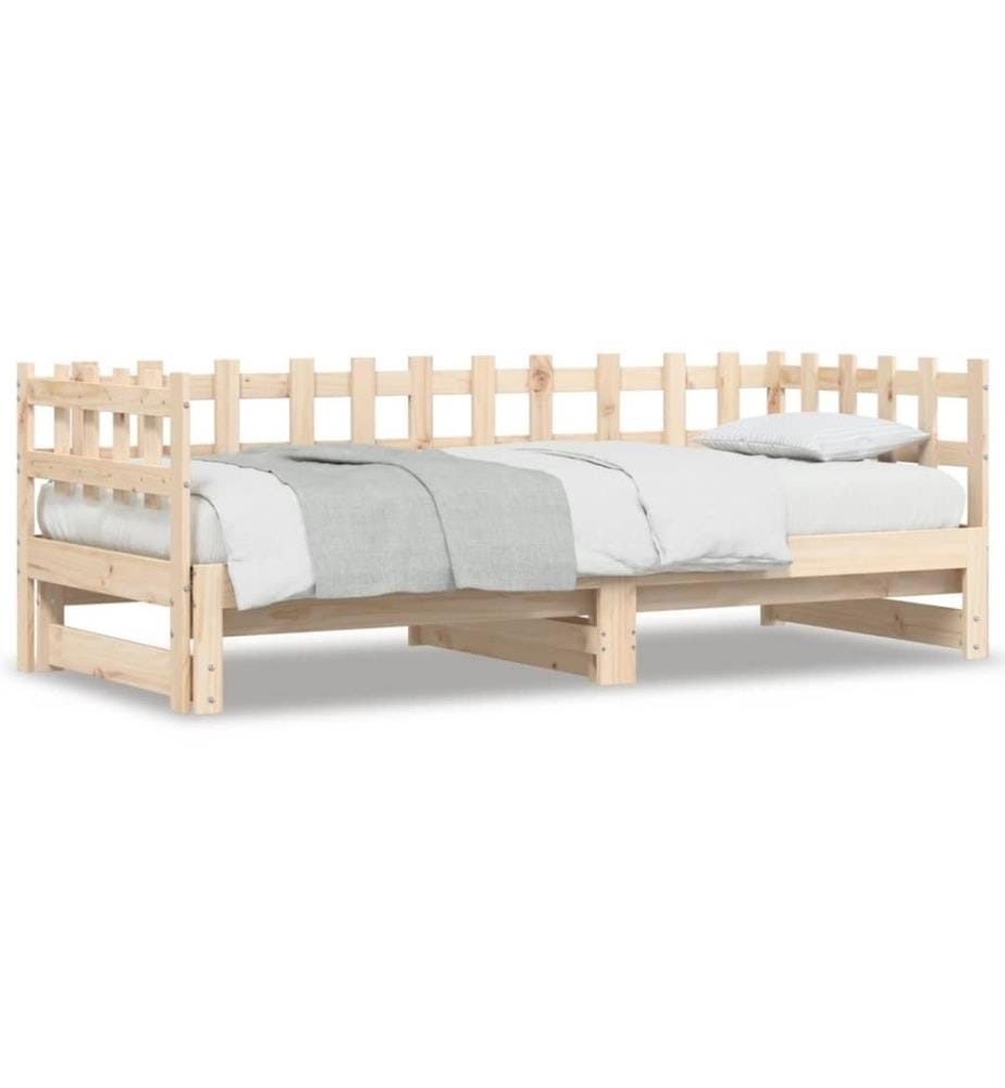 Lit coulissant 2x(90x190) cm Bois de pin massif