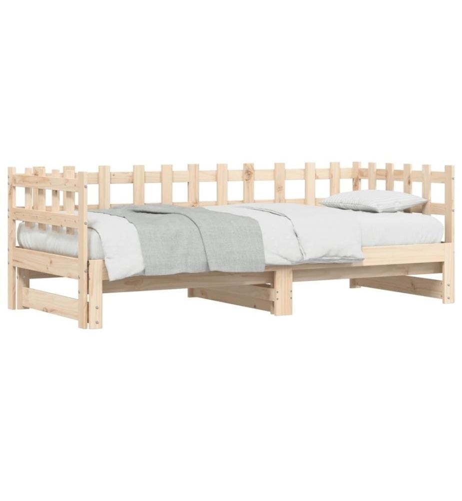 Lit coulissant 2x(90x190) cm Bois de pin massif