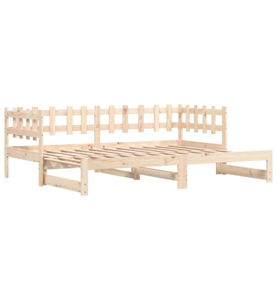 Lit coulissant 2x(90x190) cm Bois de pin massif