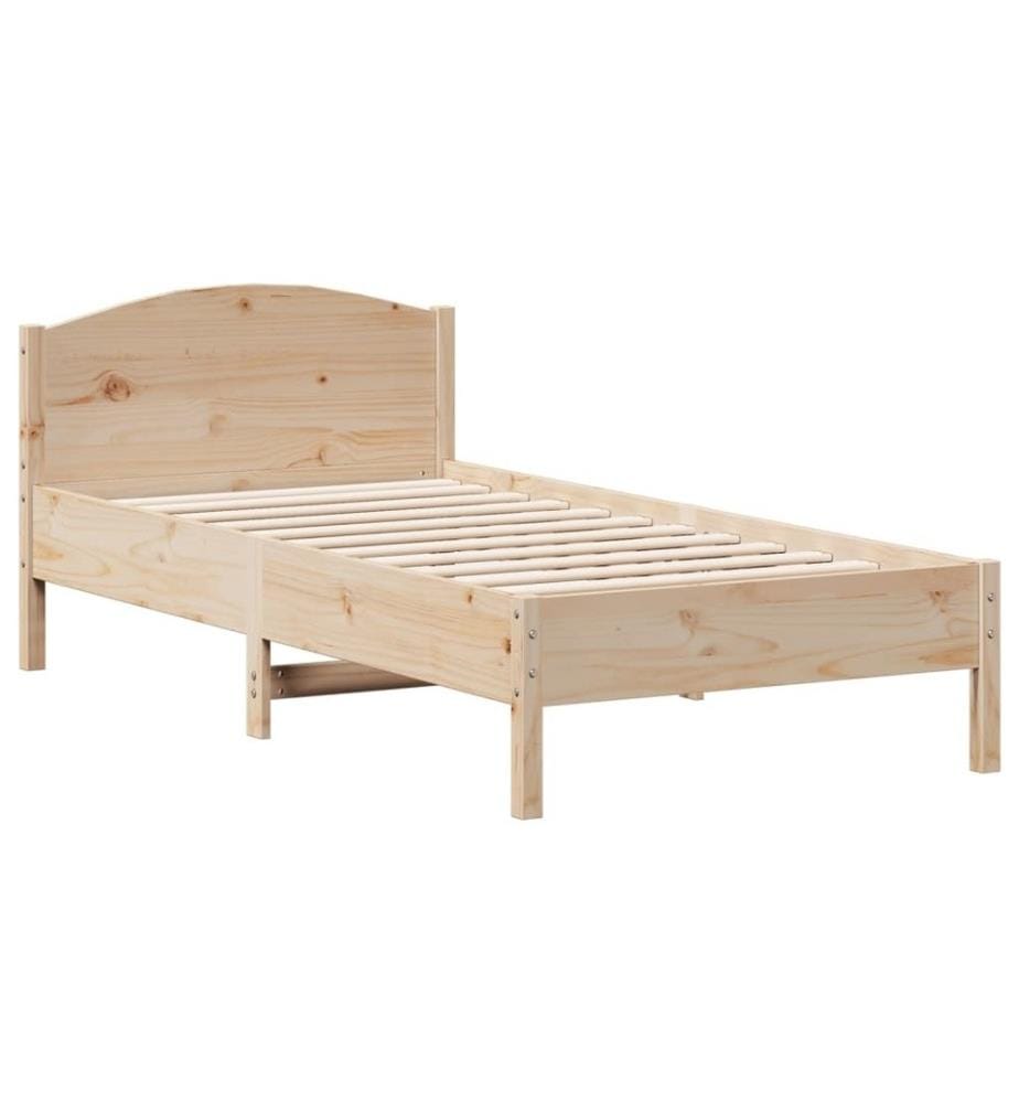Cadre de lit avec tête de lit 90x190 cm bois de pin massif