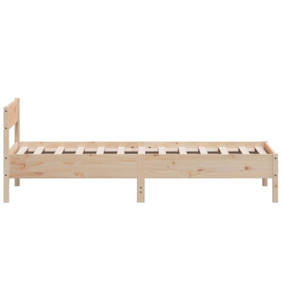 Cadre de lit avec tête de lit 75x190 cm bois de pin massif