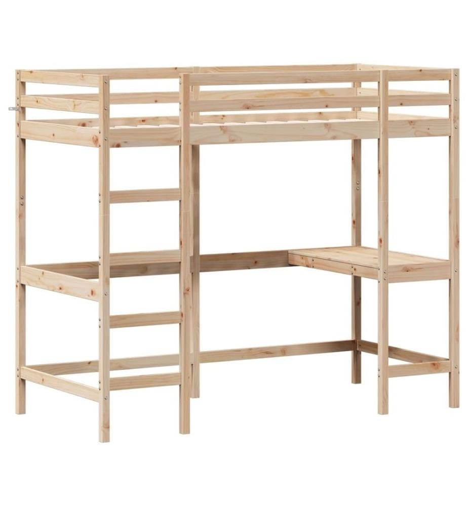 Lit superposé avec bureau 90x200 cm bois de pin massif