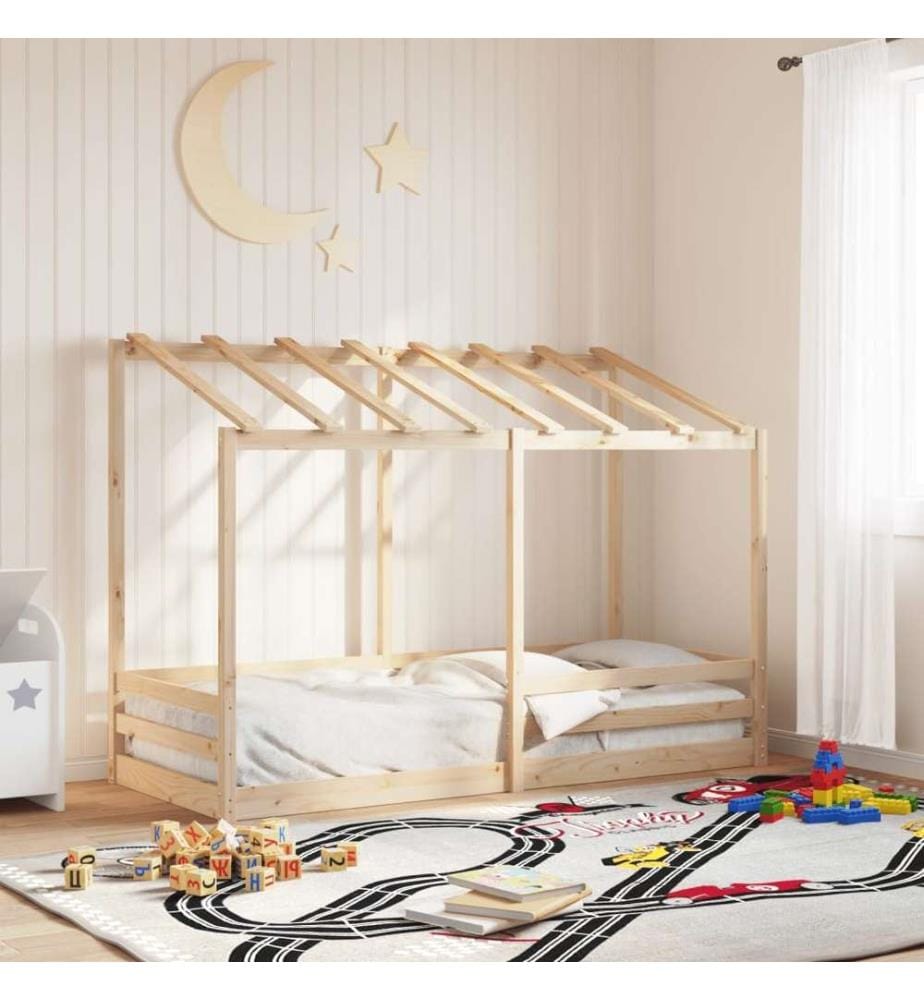Lit pour enfants avec toit 90x190 cm bois massif de pin