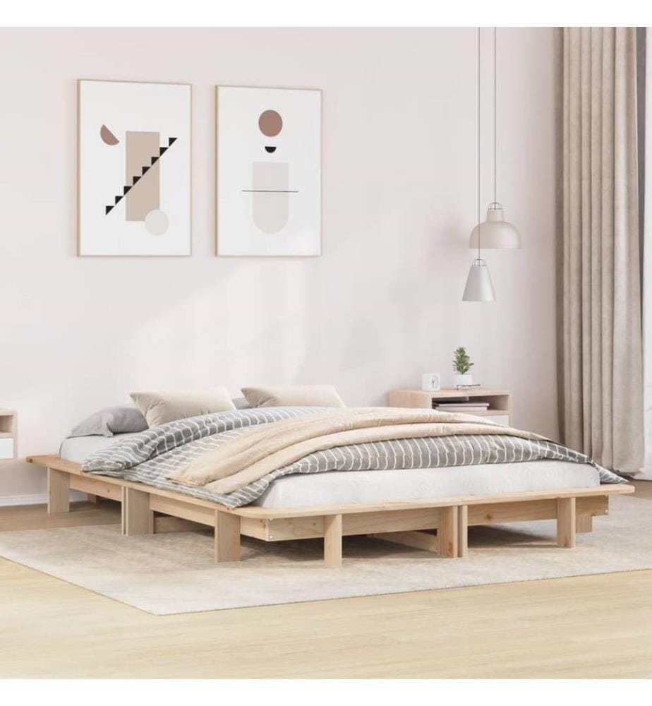 Massivholzbett ohne Matratze 120x190 cm Kiefernholz