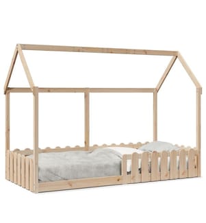 Cadre de lit d'enfants forme de maison 90x190cm bois massif pin