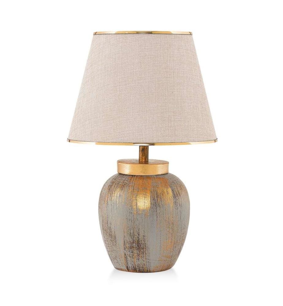 Tischlampe – Creme und Gold