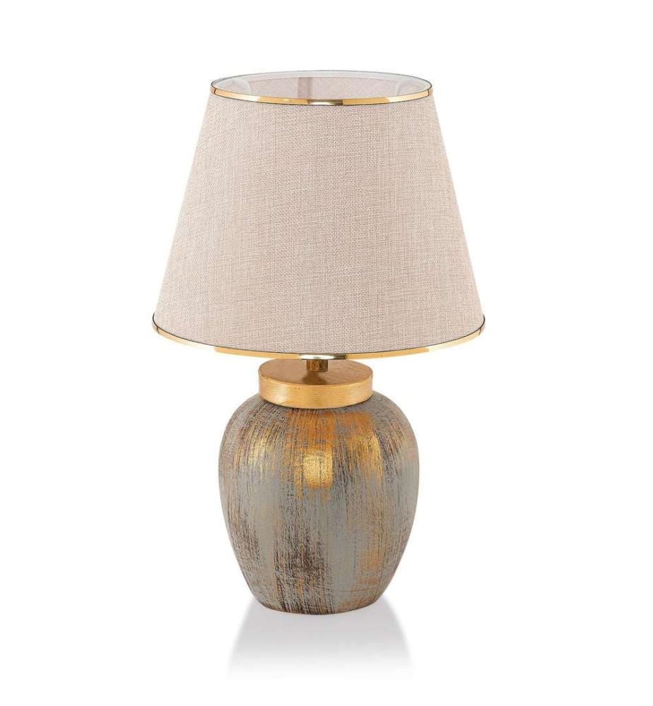 Tischlampe – Creme und Gold