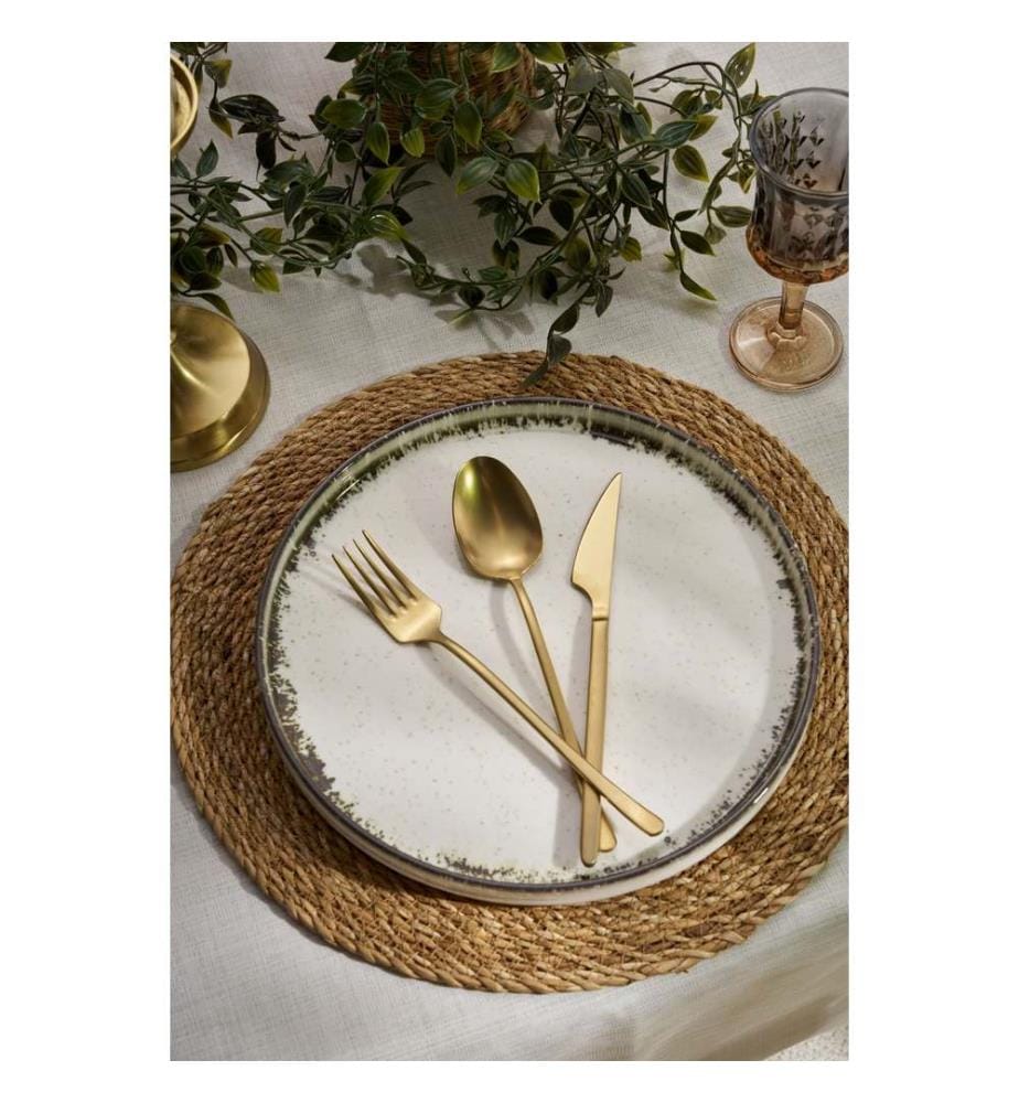 Service de table 24 pièces - Blanc et Brun