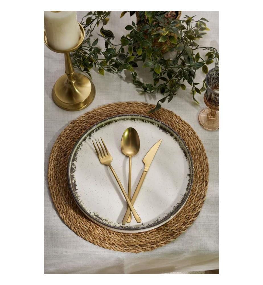 Service de table 24 pièces - Blanc et Brun