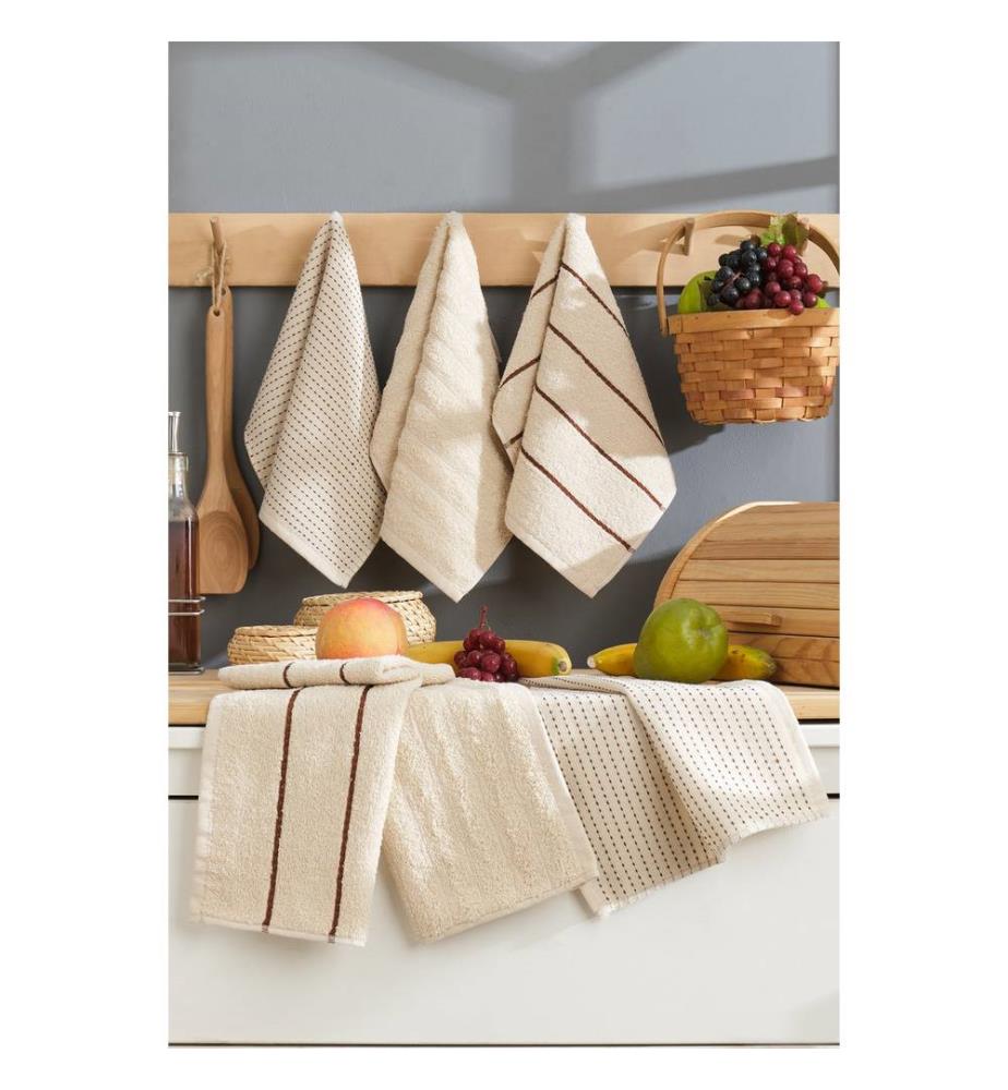 6er-Set Gästetücher – Beige