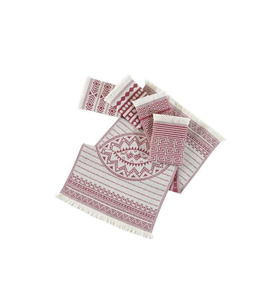 Lot de 5 serviettes - Rouge bordeaux