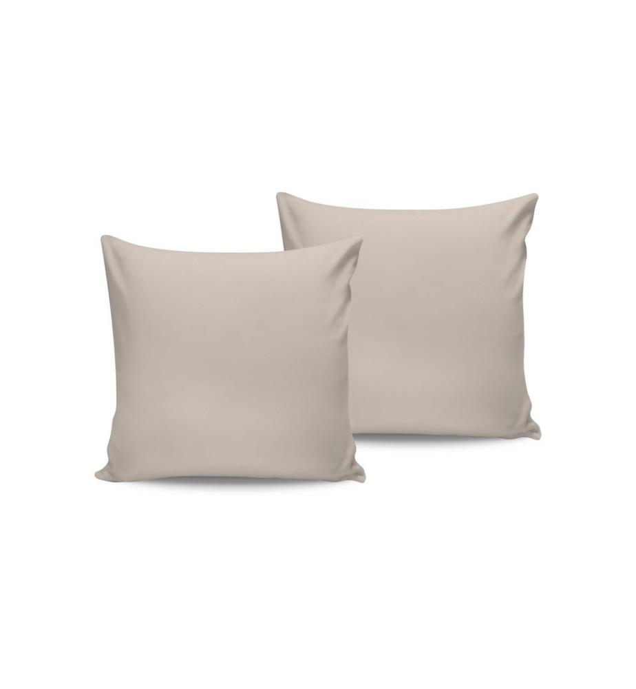 2er-Set Kissenbezüge aus Satin – Cremefarben