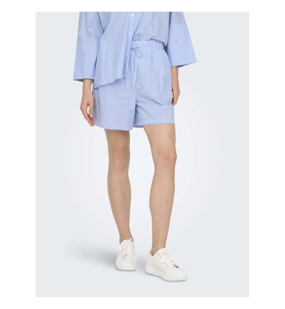 Shorts - Cloud Dancer Blue Stripes