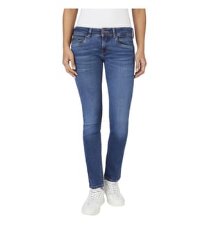 Jean slim à taille basse - Bleu