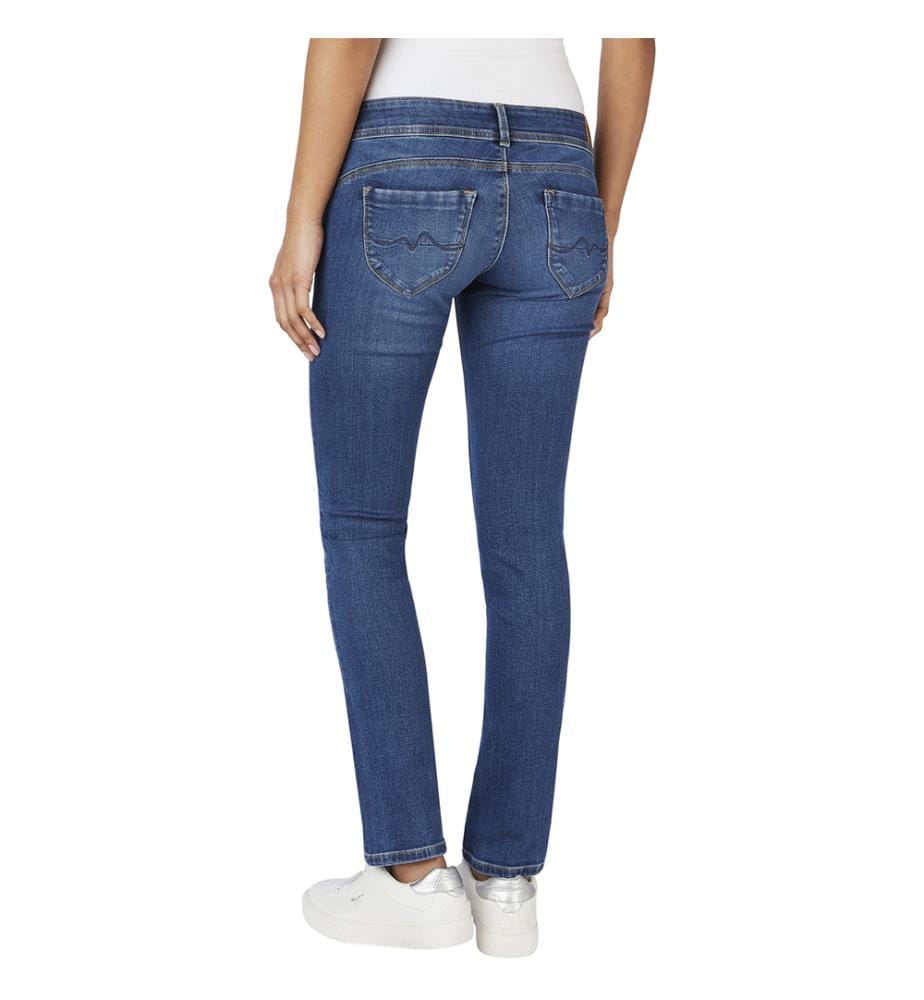 Jean slim à taille basse - Bleu