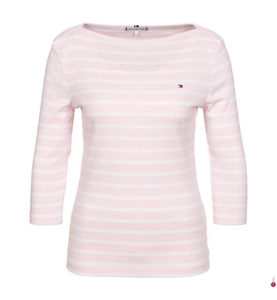 T-Shirt in Slim-Fit-Passform – Rosa und Weiss