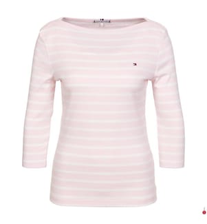 T-Shirt in Slim-Fit-Passform – Rosa und Weiss