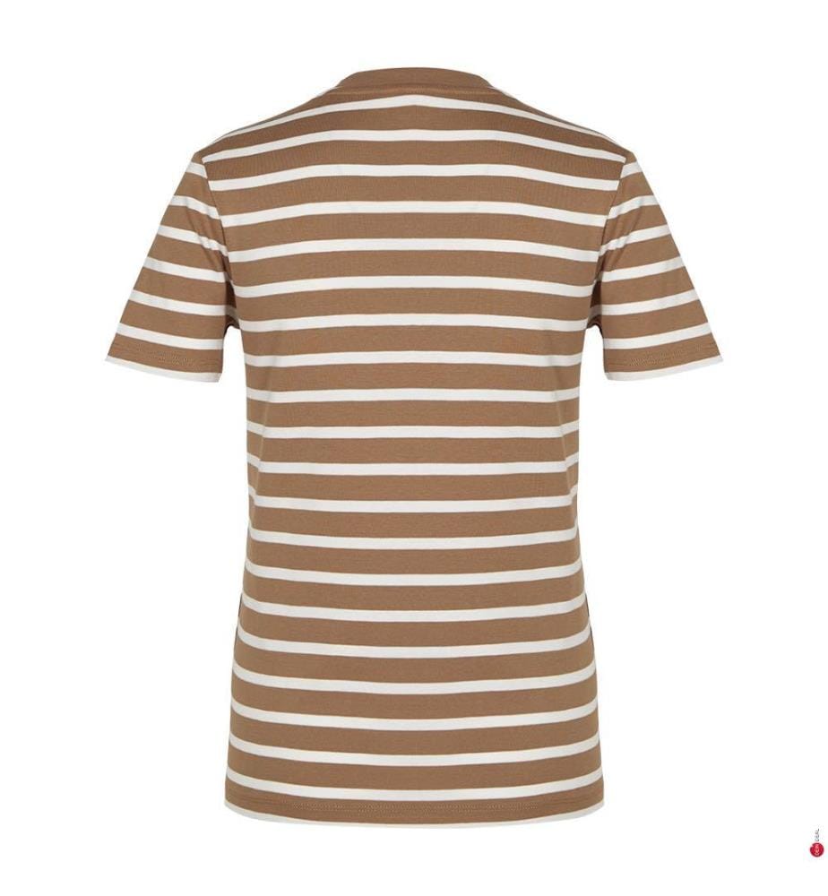 T-shirt Slim Fit - Marron et blanc