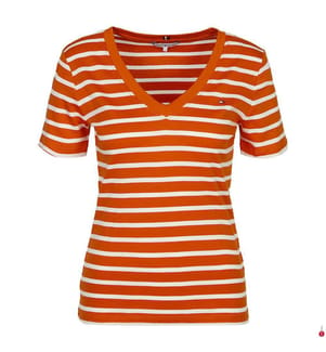 T-shirt Slim Fit - Orange et blanc