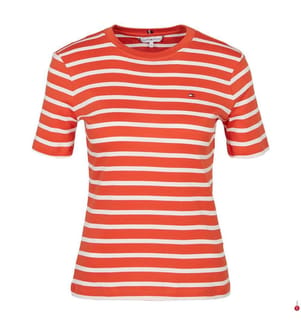 T-Shirt Slim Fit - Rot und Weiss