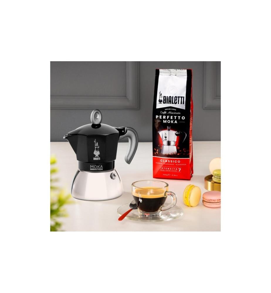 BIALETTI - Espressokocher New Moka Induktion 2 Tassen, Schwarz