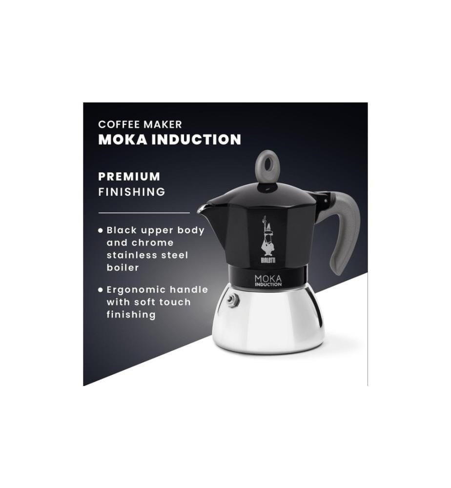 BIALETTI - Espressokocher New Moka Induktion 4 Tassen, Schwarz