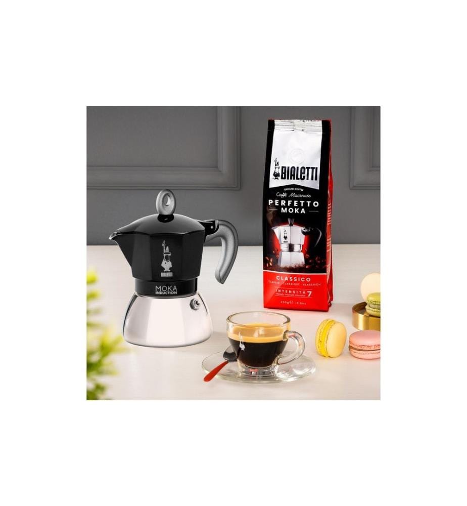 BIALETTI - Espressokocher New Moka Induktion 4 Tassen, Schwarz